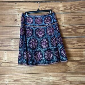 French Connection A-Line Skirt in Purple and Blue
